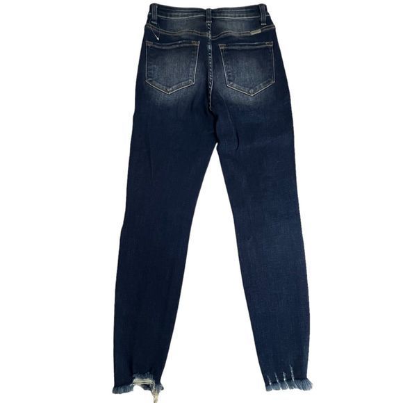 KanCan Signature Dark Wash Distressed Ultra High Rise Ankle‎ Skinny Jeans 26 - Picture 3 of 8